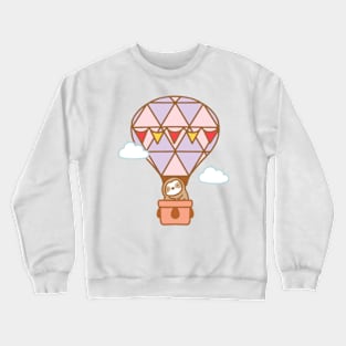 Cute Hot Air Balloon Sloth Crewneck Sweatshirt